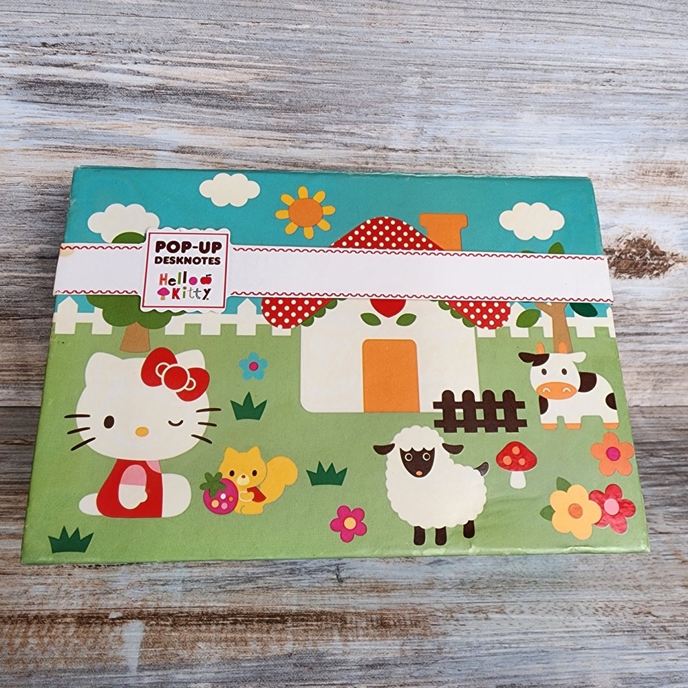 Hello Kitty Sanrio Pop-Up Desk Notes Farm Theme 125 Sheets Up With Paper 2012